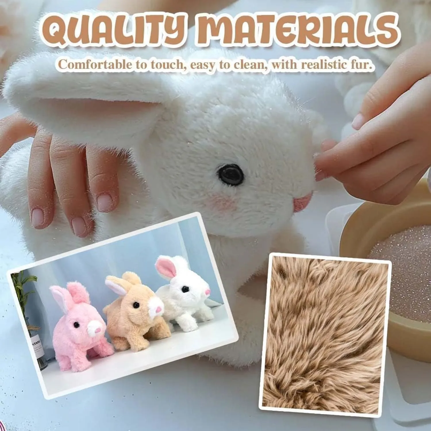 Bunby - My Realistic Bunny Toy, Interactive Bunny Realistic Bunny - Jumping, Twitching, and Shaking Ears, Bunny Realistic Bunny Toy, Bunbi Realistic Bunny, Realistic Bunny Toys for Kids (Brown)