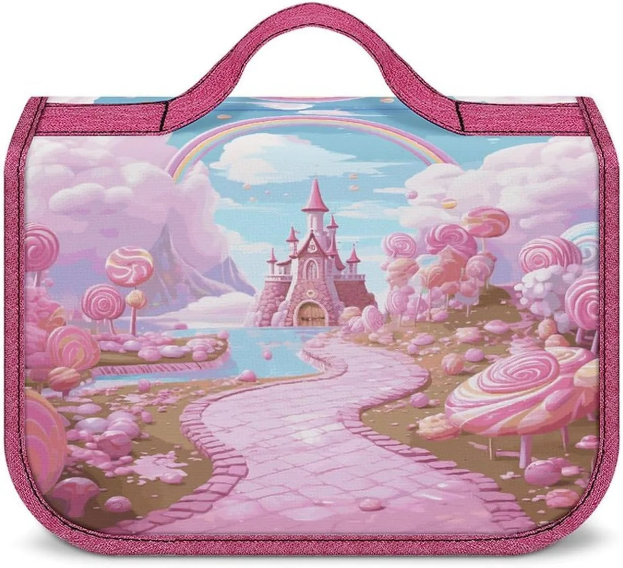 Candy Land Travel Toiletry Bag for Women,Hanging Toiletry Organizer with Hook, Makeup Bag Travel Organizer for Shampoo,Toiletriesl