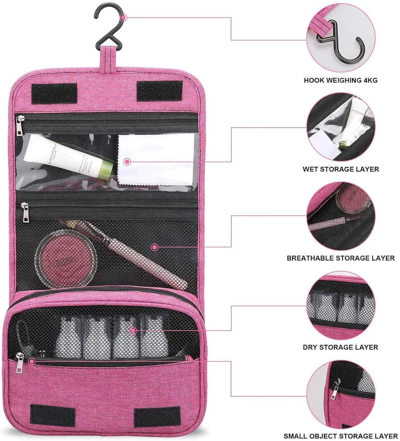 Candy Land Travel Toiletry Bag for Women,Hanging Toiletry Organizer with Hook, Makeup Bag Travel Organizer for Shampoo,Toiletriesl
