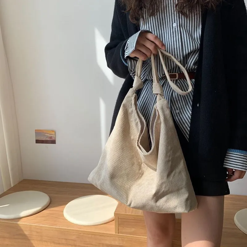 Canvas Female One Woven Large Capacity Shoulder Bags
