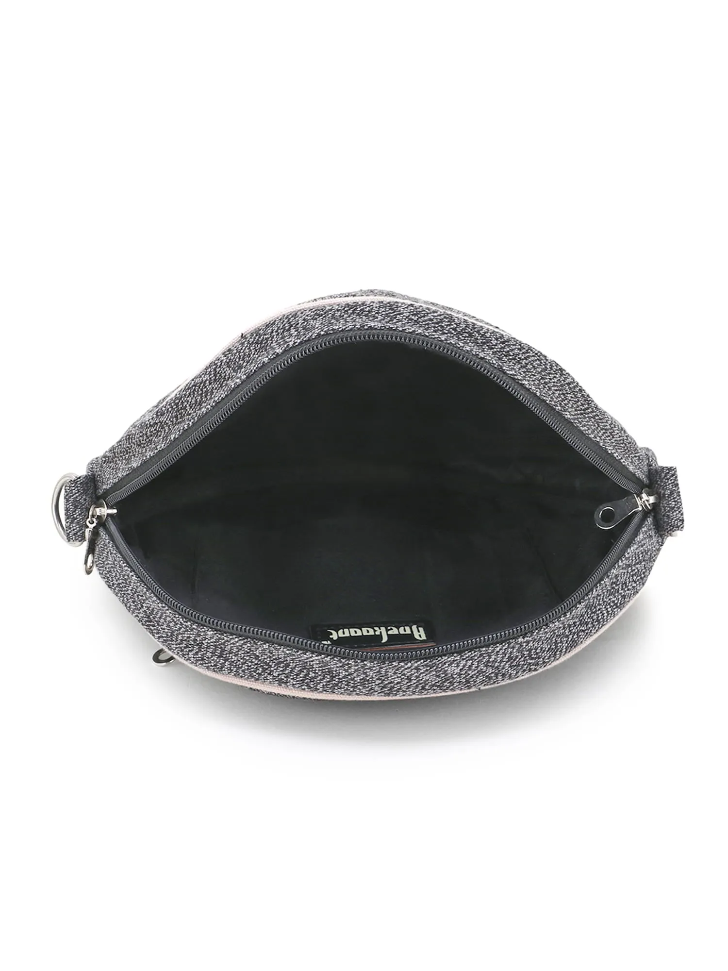 Canvas Floral Embroidered Sling Bag