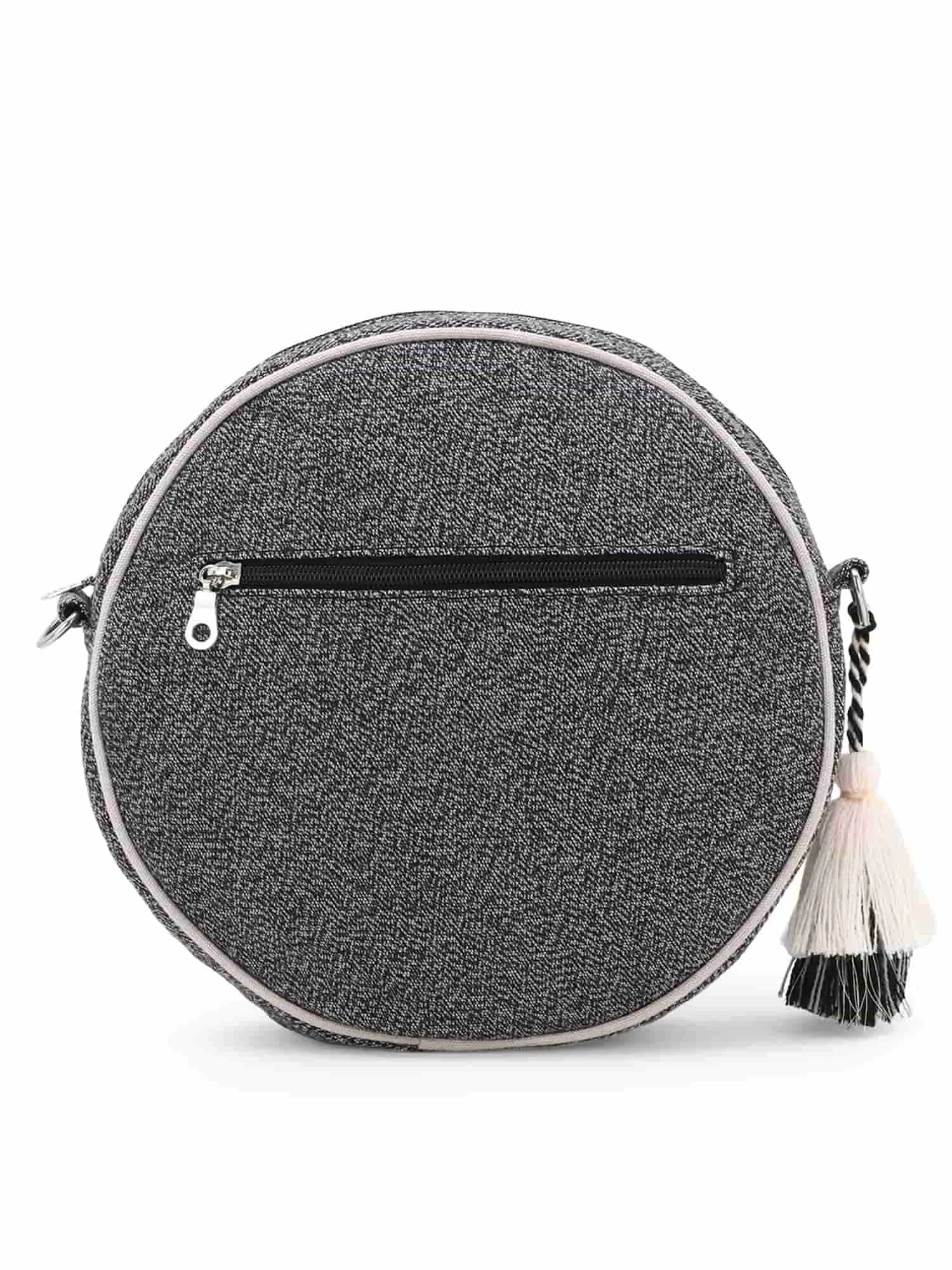 Canvas Floral Embroidered Sling Bag