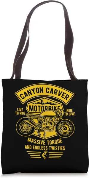 Canyon Carver Vintage Motorcycle Retro Design Tote Bag