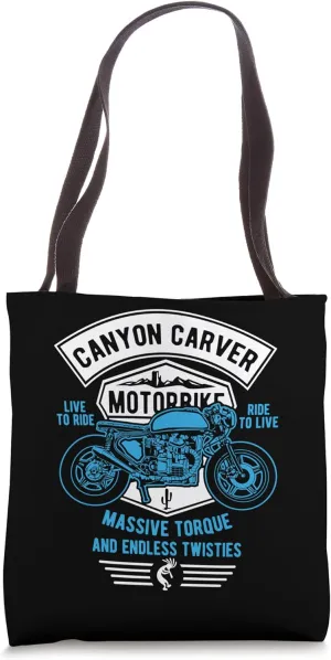 Canyon Carver Vintage Motorcycle Retro Design Tote Bag