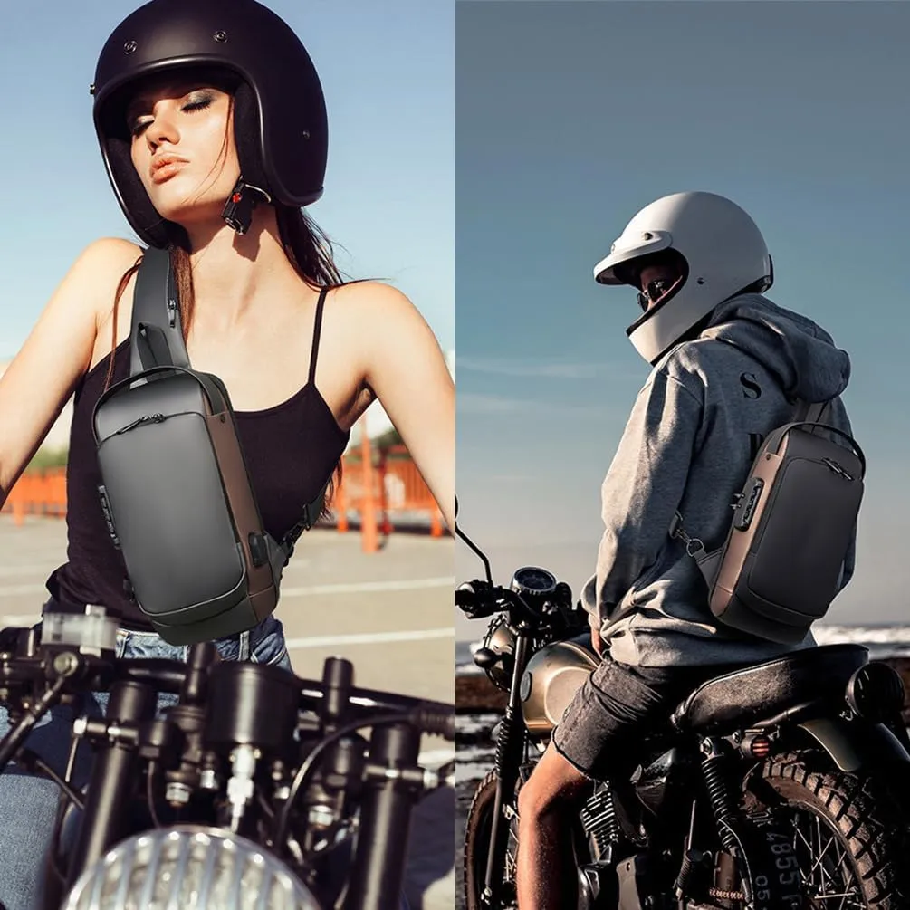 Carbon Fiber Streamline Anti-Theft Sling Bag, Anti-Theft Crossbody Charging Bag with USB Port, Suitable for Daily Commuting