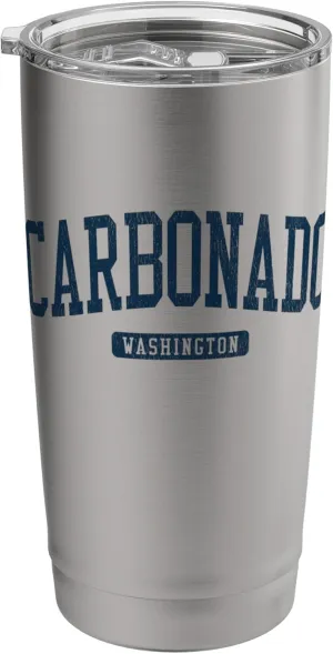 Carbonado Washington WA College University Style Blue Stainless Steel Insulated Tumbler
