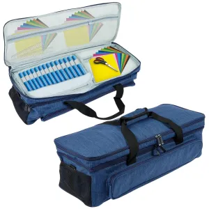 Carrying Case, Die Cut Machine Carrying Bag, Double-Layer, Travel Case with Adjustable Strap for Accessories and Suppliers (Blue)