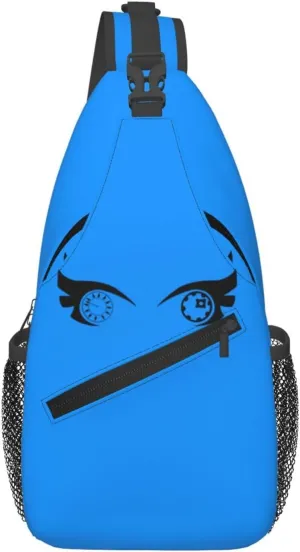 Cartoon Cool Eyes Crossbody Bag Cross Chest Bag Adjustable Sling Backpack Sports Gym Shoulder Bags Travel Cycling Daypack Diagonally Casual Rucksack