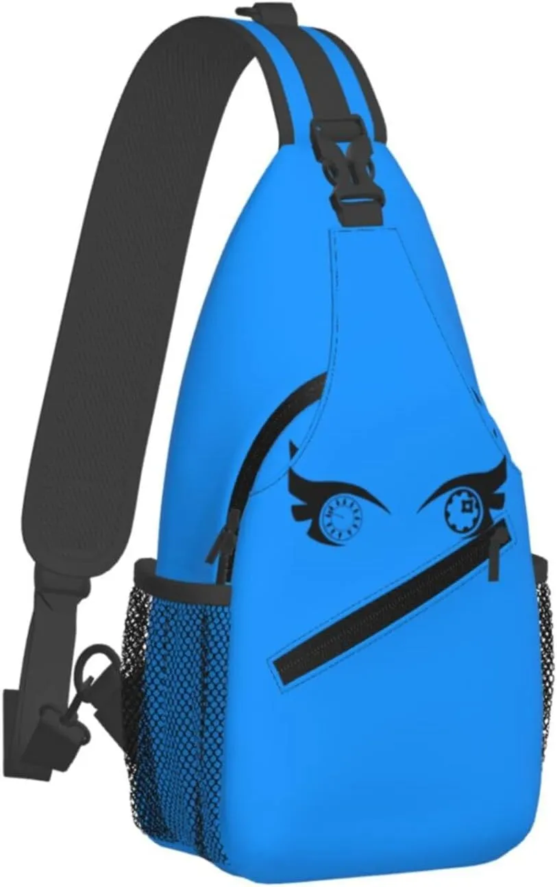 Cartoon Cool Eyes Crossbody Bag Cross Chest Bag Adjustable Sling Backpack Sports Gym Shoulder Bags Travel Cycling Daypack Diagonally Casual Rucksack