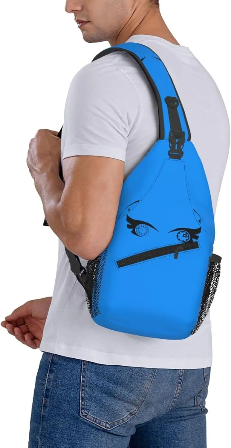 Cartoon Cool Eyes Crossbody Bag Cross Chest Bag Adjustable Sling Backpack Sports Gym Shoulder Bags Travel Cycling Daypack Diagonally Casual Rucksack