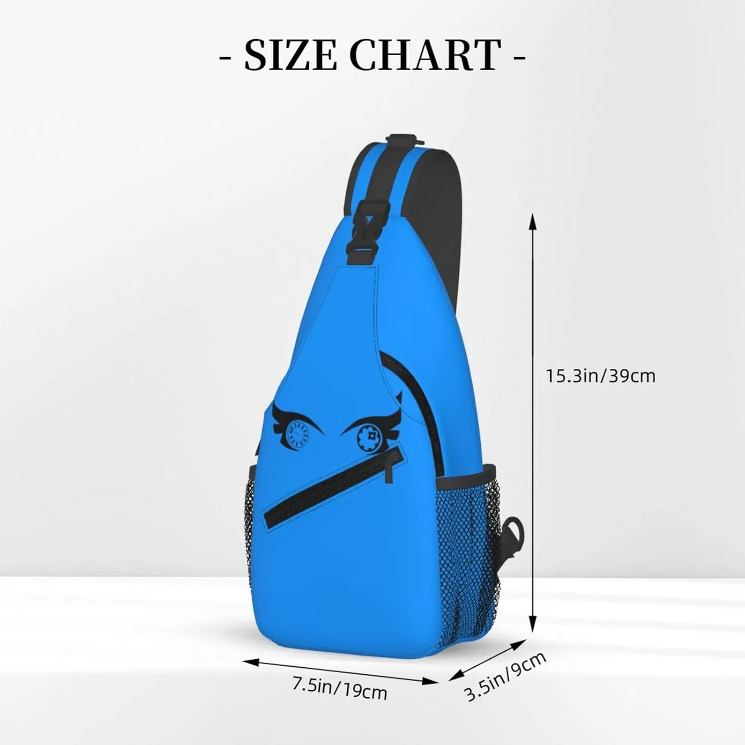 Cartoon Cool Eyes Crossbody Bag Cross Chest Bag Adjustable Sling Backpack Sports Gym Shoulder Bags Travel Cycling Daypack Diagonally Casual Rucksack