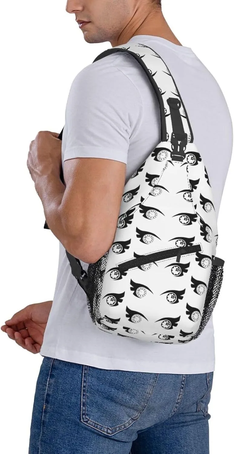 Cartoon Cool Eyes Crossbody Bag Cross Chest Bag Adjustable Sling Backpack Sports Gym Shoulder Bags Travel Cycling Daypack Diagonally Casual Rucksack