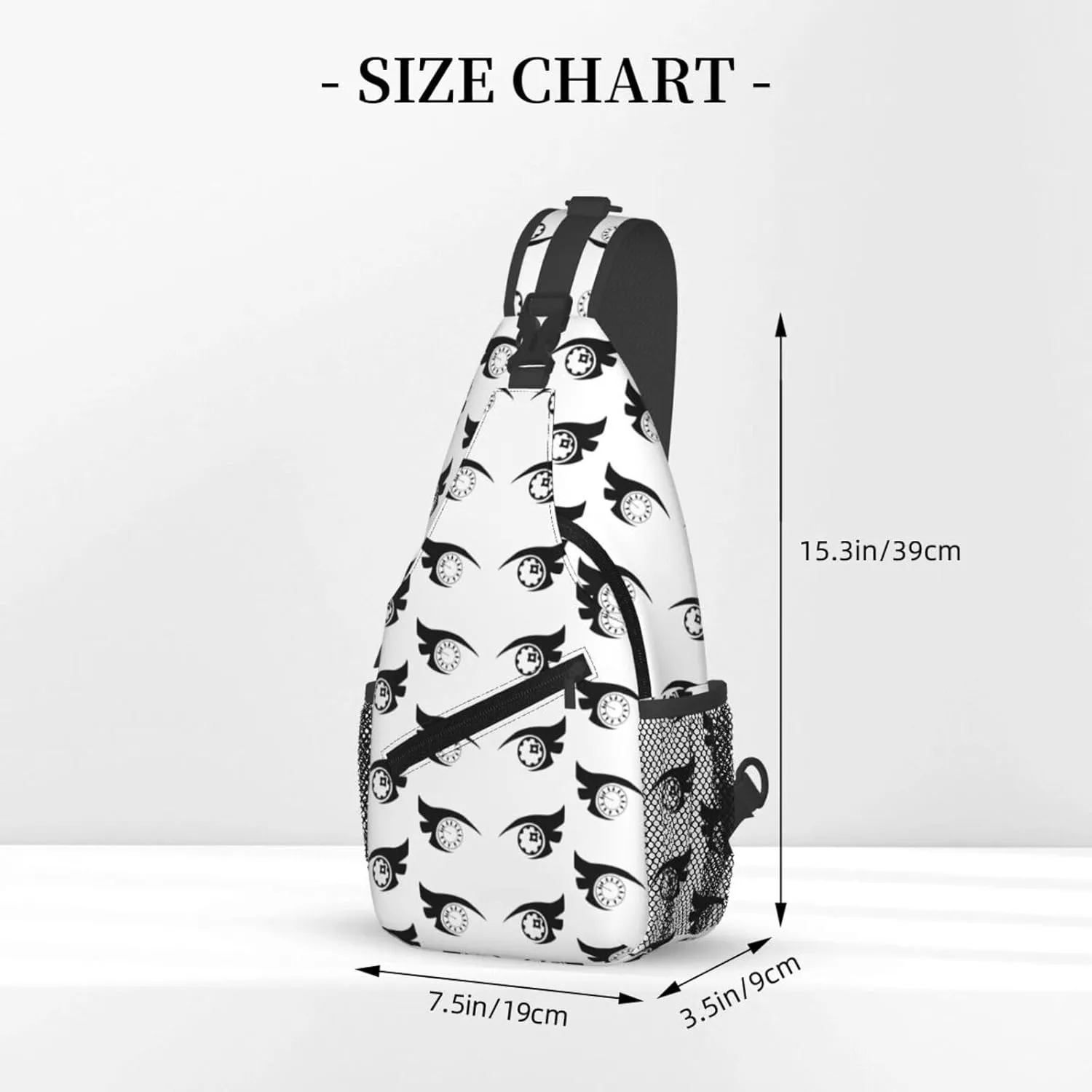 Cartoon Cool Eyes Crossbody Bag Cross Chest Bag Adjustable Sling Backpack Sports Gym Shoulder Bags Travel Cycling Daypack Diagonally Casual Rucksack