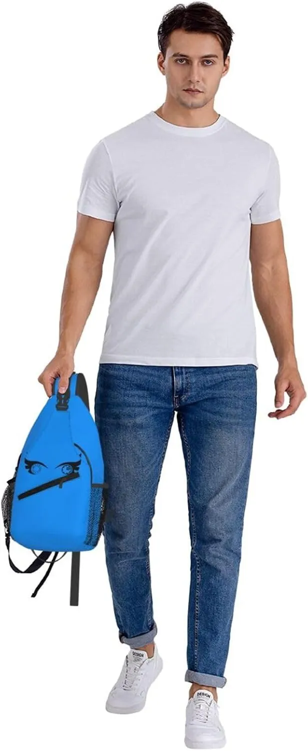 Cartoon Cool Eyes Crossbody Bag Cross Chest Bag Adjustable Sling Backpack Sports Gym Shoulder Bags Travel Cycling Daypack Diagonally Casual Rucksack