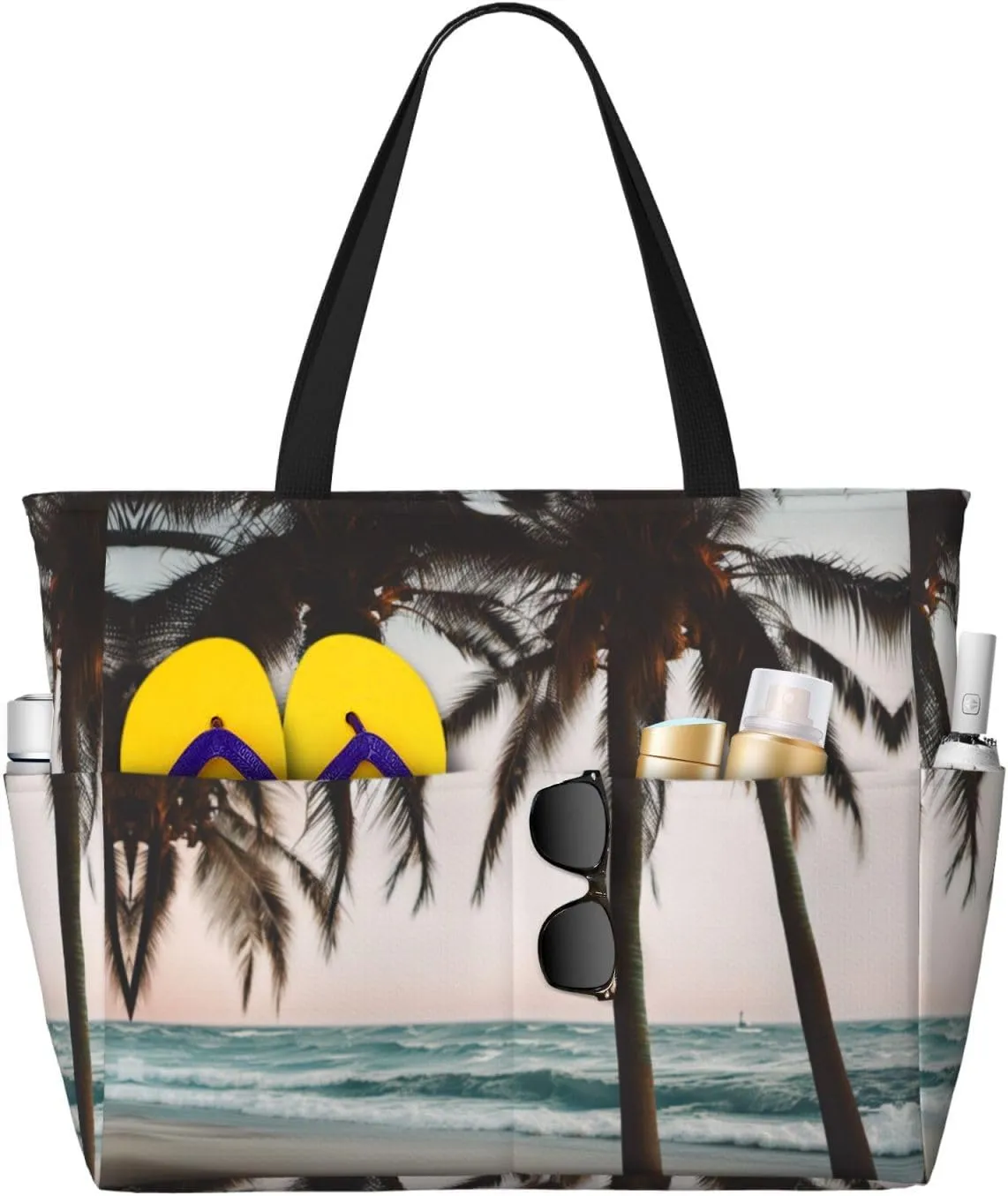 Cartoon Pigeon 1 Print Stylish Beach Tote Bag,Large Capacity Handbag,Perfect For Women'S Vacation And Daily Use