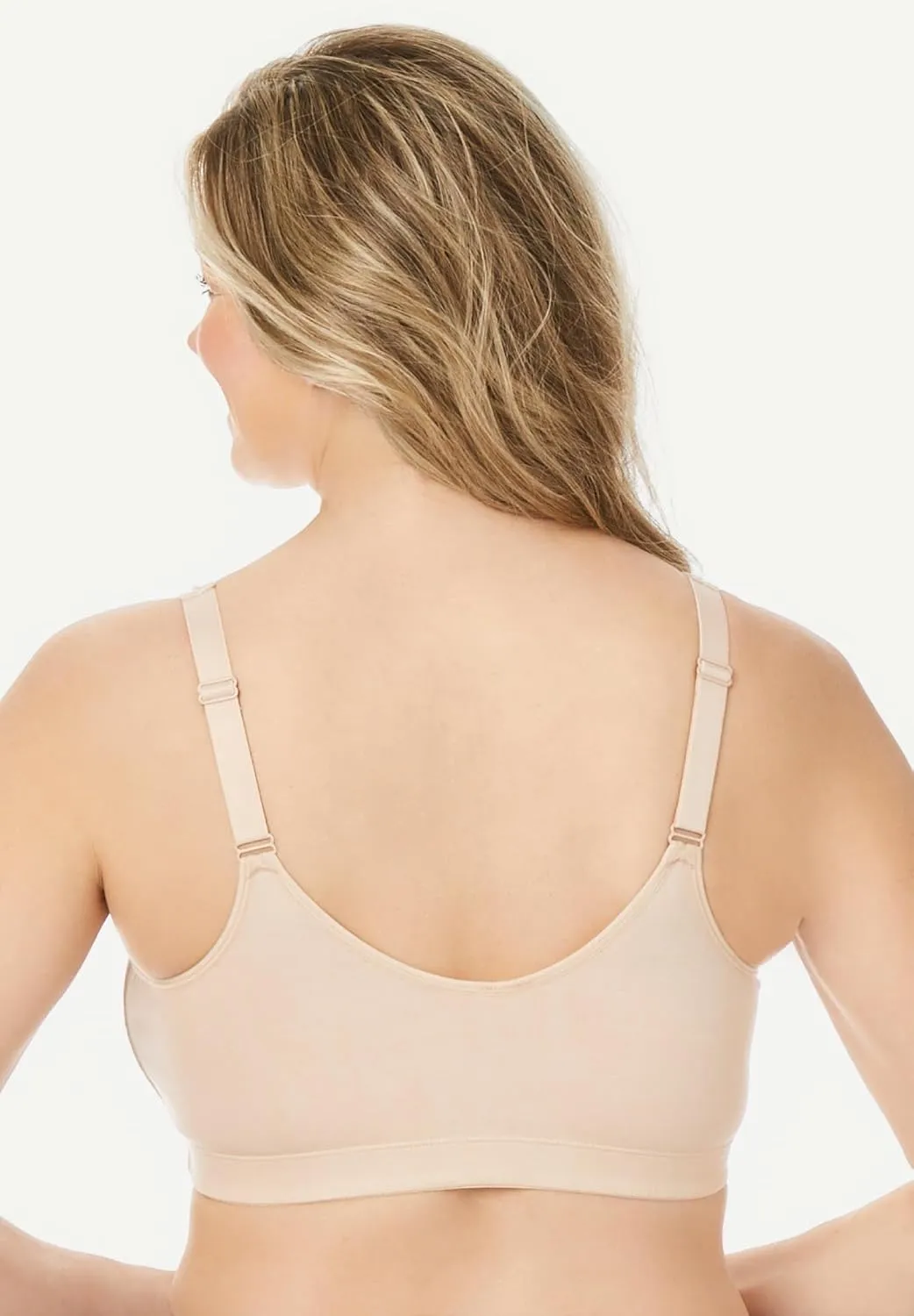 Catherines Women's Plus Size Wireless Front-Close Cotton Comfort Bra