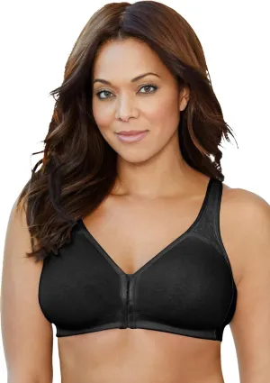 Catherines Women's Plus Size Wireless Front-Close Cotton Comfort Bra
