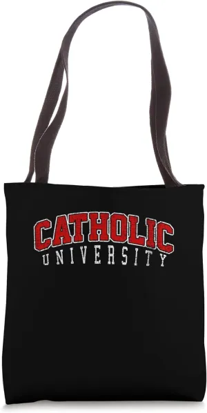 Catholic Arch Vintage Retro University Athletic Sports Tote Bag
