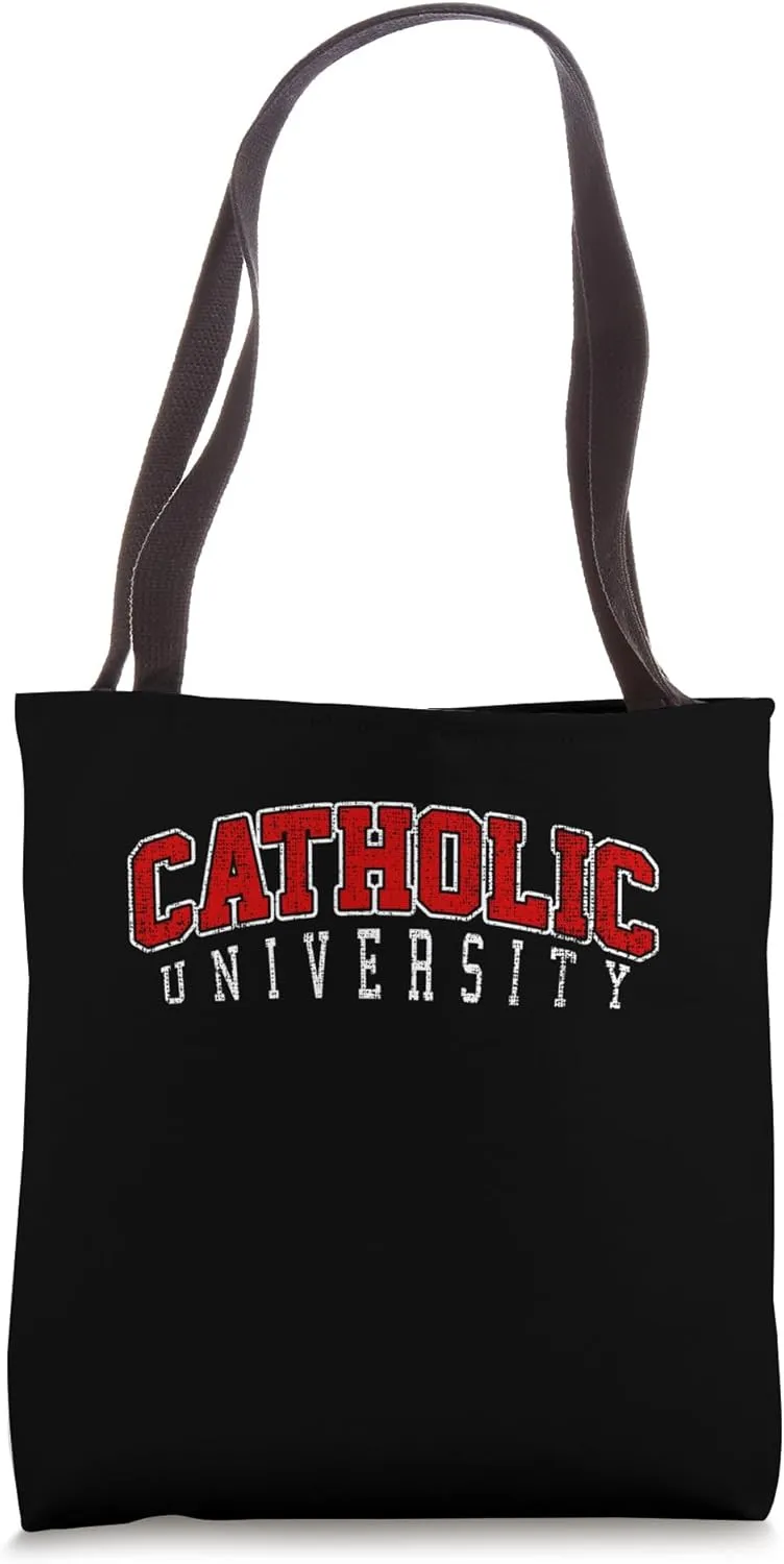 Catholic Arch Vintage Retro University Athletic Sports Tote Bag