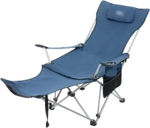 Chair Portable Chair Camping, Lounge Chair Living Room, Folding Padded Camping Chair Steel Frame Collapsible Lawn Outdoor Chair With Side Pockets And Footrest Leisure Chair With Pillow ( Color : Paint