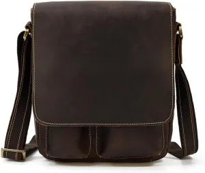 Clamshell Crossbody Bag Top Layer Cowhide Large Capacity Shoulder Bag Vintage Shoulder Bag
