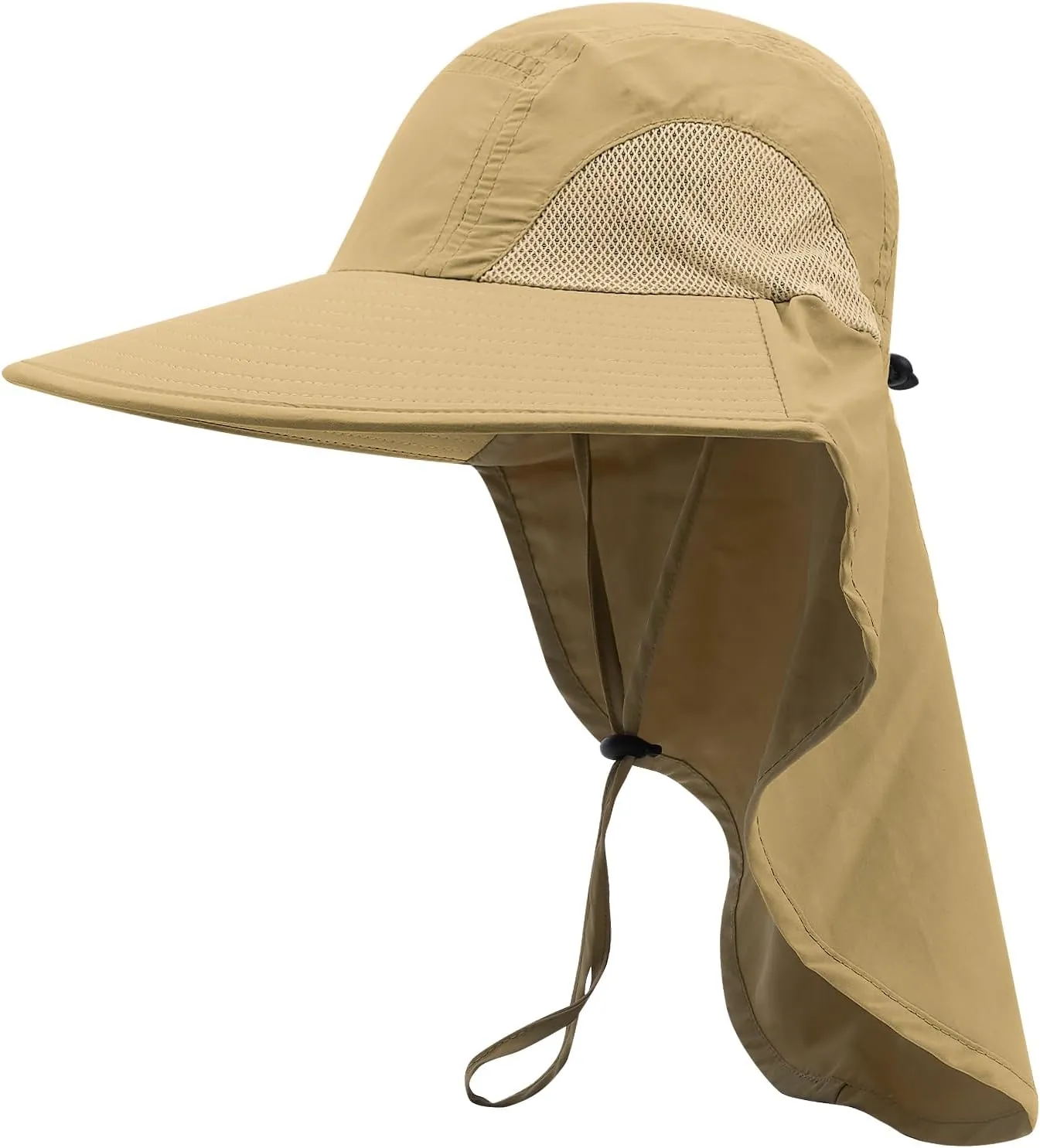 CLAPE Sun Protection Hats for Men Women Wide Brim Fishing Hats with Neck Flap Quick Dry Breathable Safari Hiking Cap