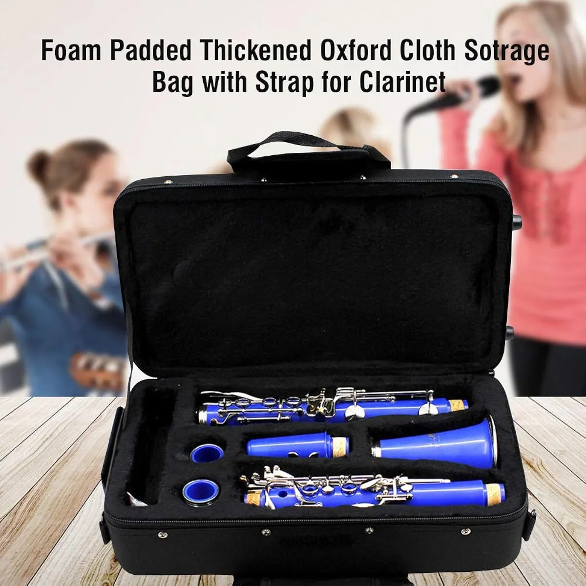 Clarinet Case Clarinet Gig Bag Waterproof Oxford Fabric Clarinet Storage Bag with Detachable Adjustable Strap