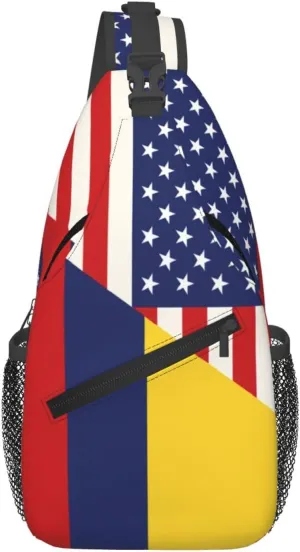 Colombian Colombia American Flag Crossbody Bag Cross Chest Bag Adjustable Sling Backpack Sports Gym Shoulder Bags Travel Cycling Daypack Diagonally Casual Rucksack