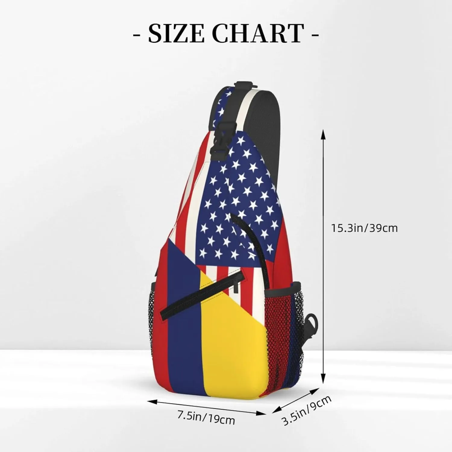 Colombian Colombia American Flag Crossbody Bag Cross Chest Bag Adjustable Sling Backpack Sports Gym Shoulder Bags Travel Cycling Daypack Diagonally Casual Rucksack