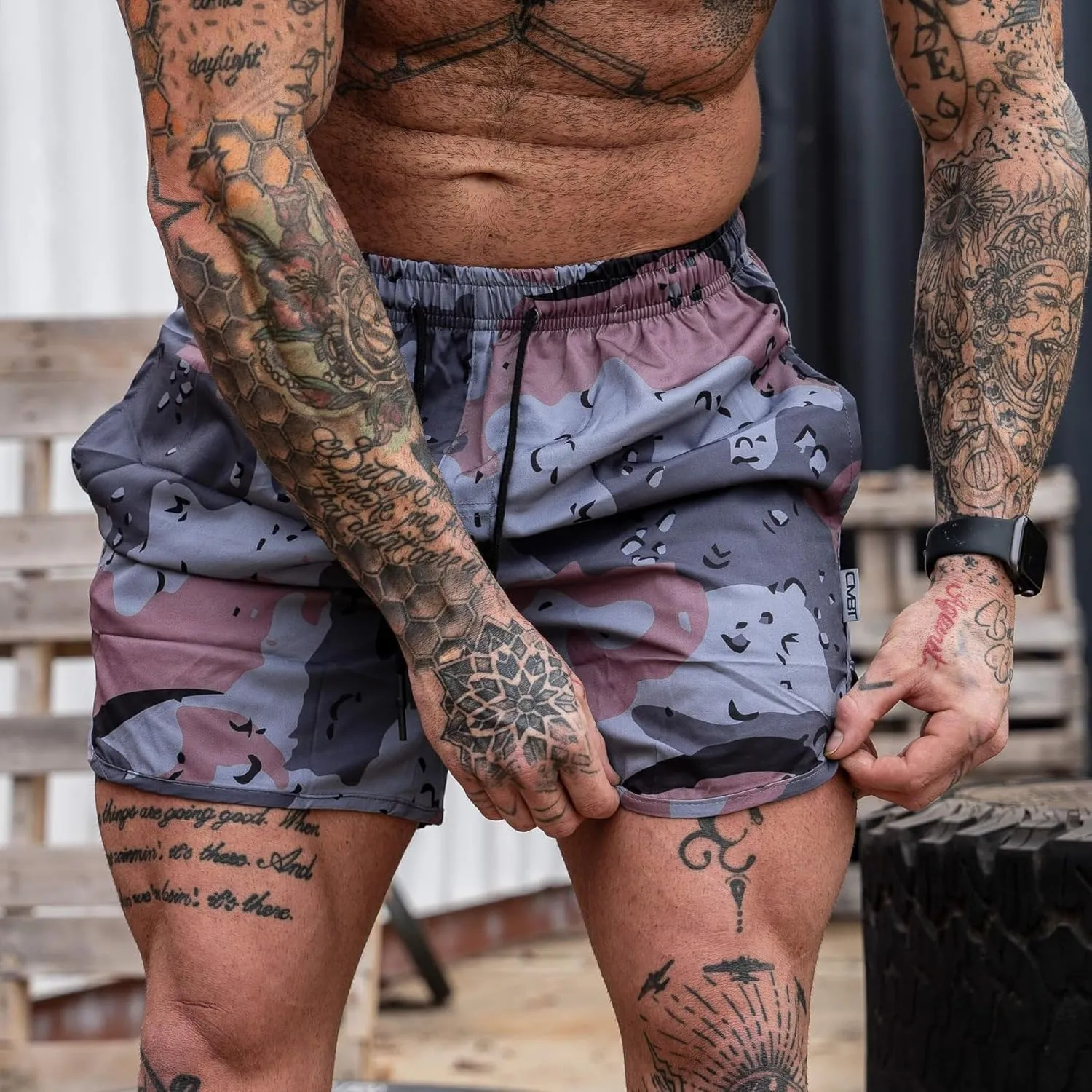 Combat Iron Men’s Tactical Athletic Running Shorts | 5.5” Inseam | Lightweight Full Flex Material | 2 Front Mesh Pockets
