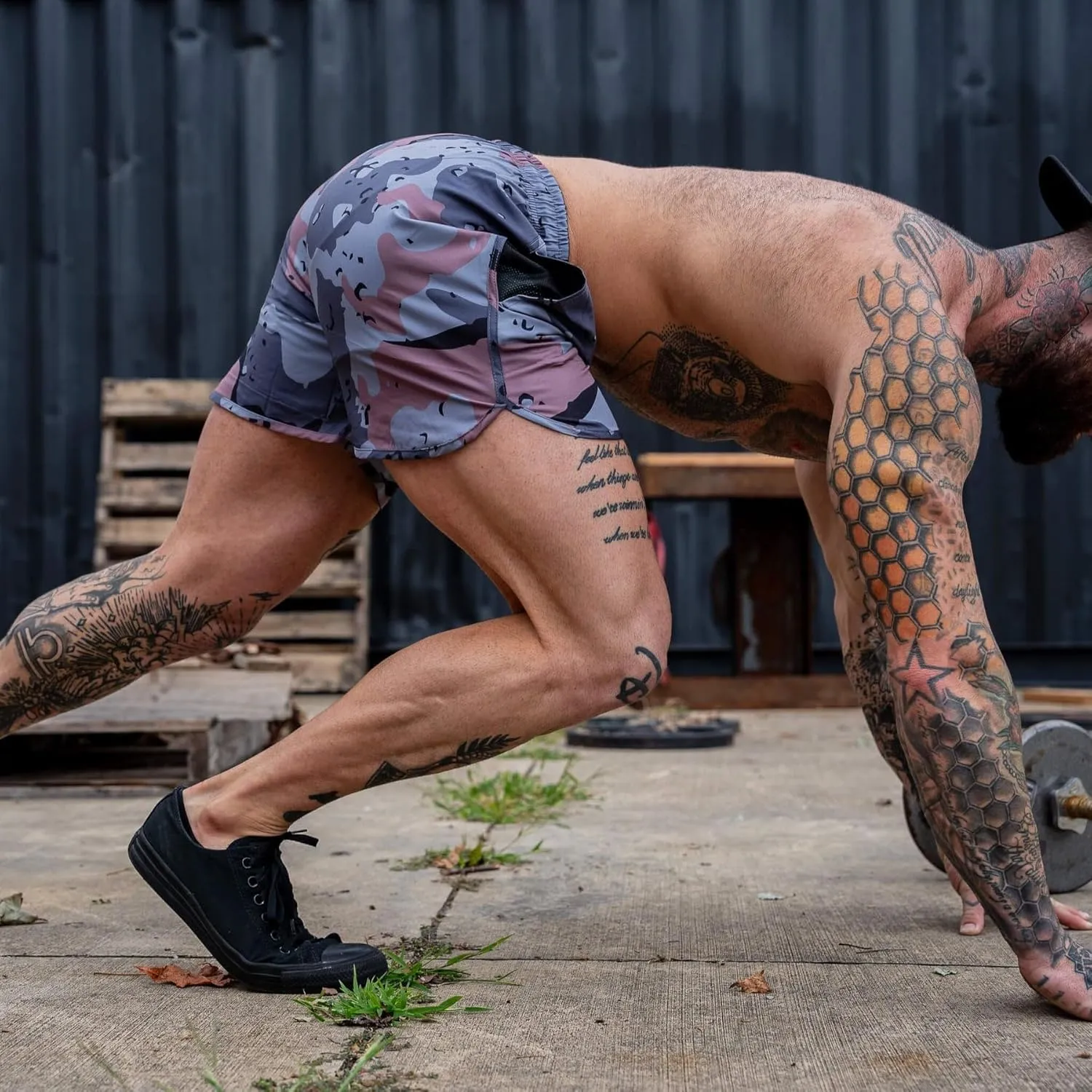 Combat Iron Men’s Tactical Athletic Running Shorts | 5.5” Inseam | Lightweight Full Flex Material | 2 Front Mesh Pockets