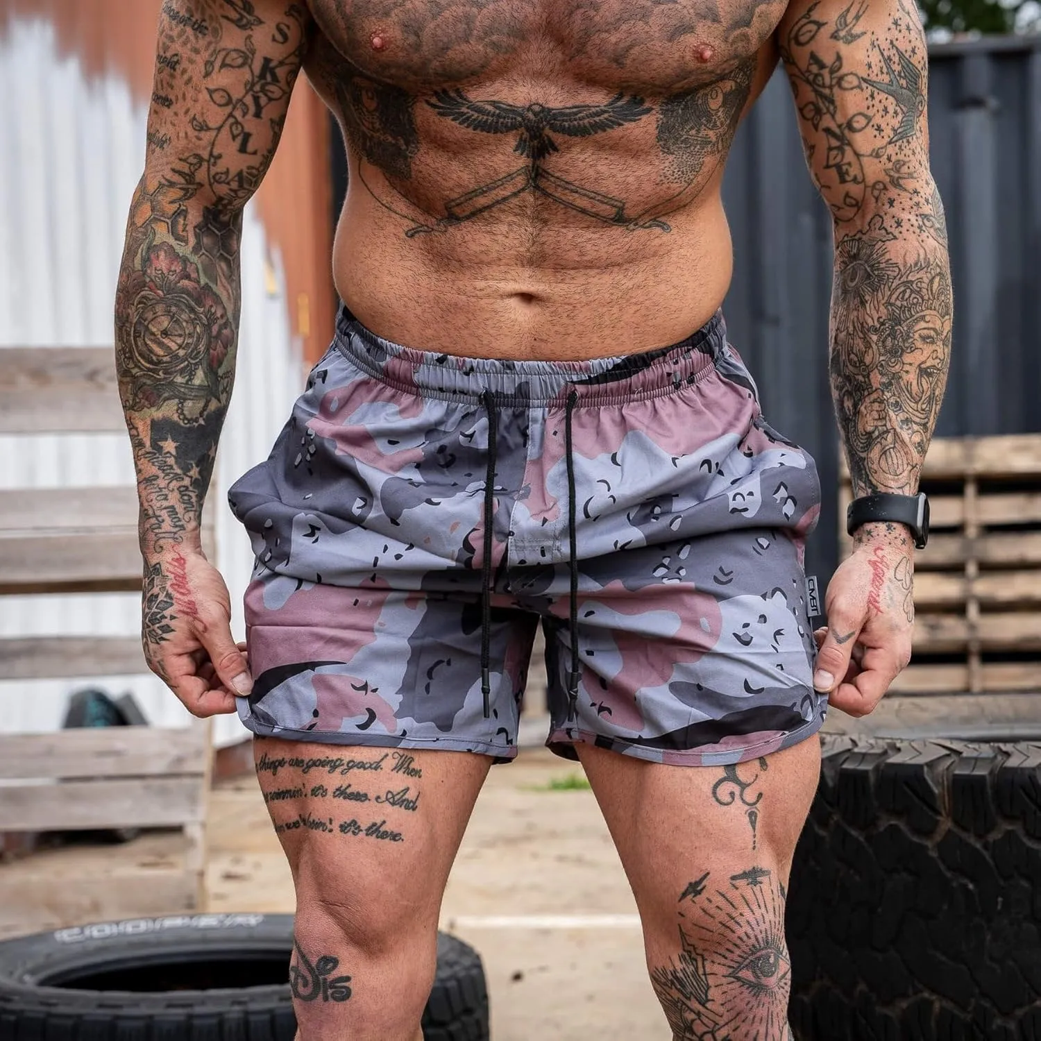 Combat Iron Men’s Tactical Athletic Running Shorts | 5.5” Inseam | Lightweight Full Flex Material | 2 Front Mesh Pockets