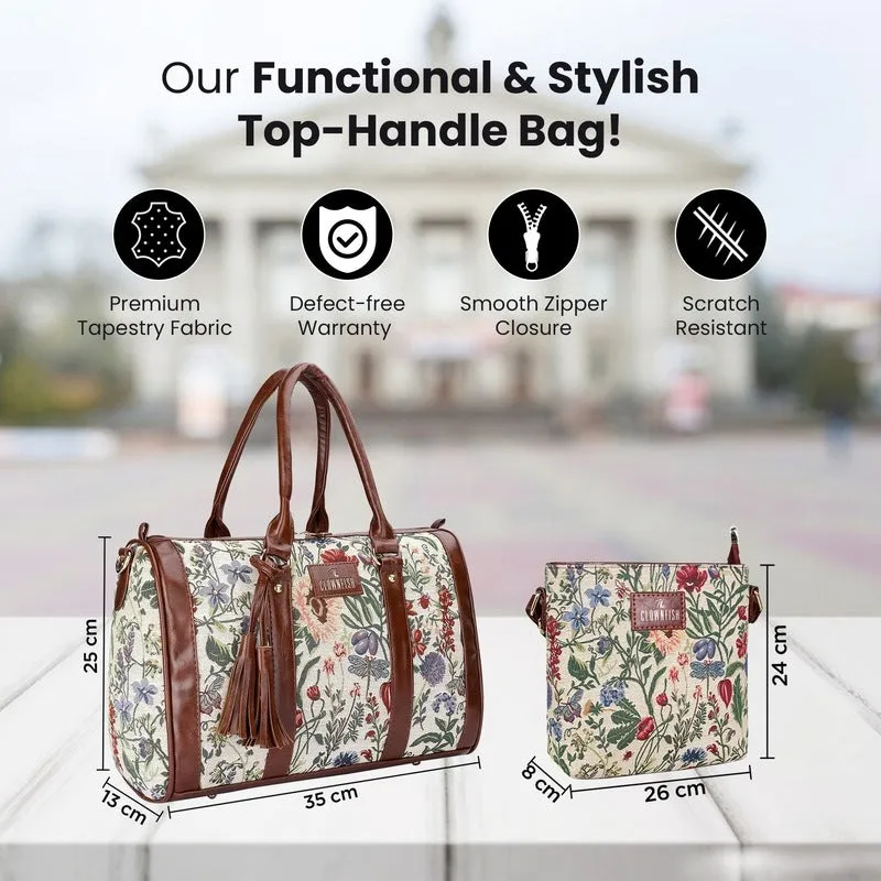 Combo: Premium Tapestry Handbag & Sling Bag | Office & Travel Use | 9.7L | Linda-Lorna Flax