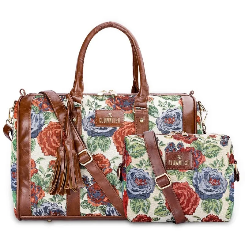 Combo: Sling & Handbag with Adjustable Straps | 20.7L | Red-Floral