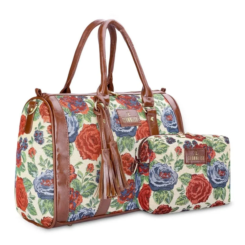 Combo: Sling & Handbag with Adjustable Straps | 20.7L | Red-Floral
