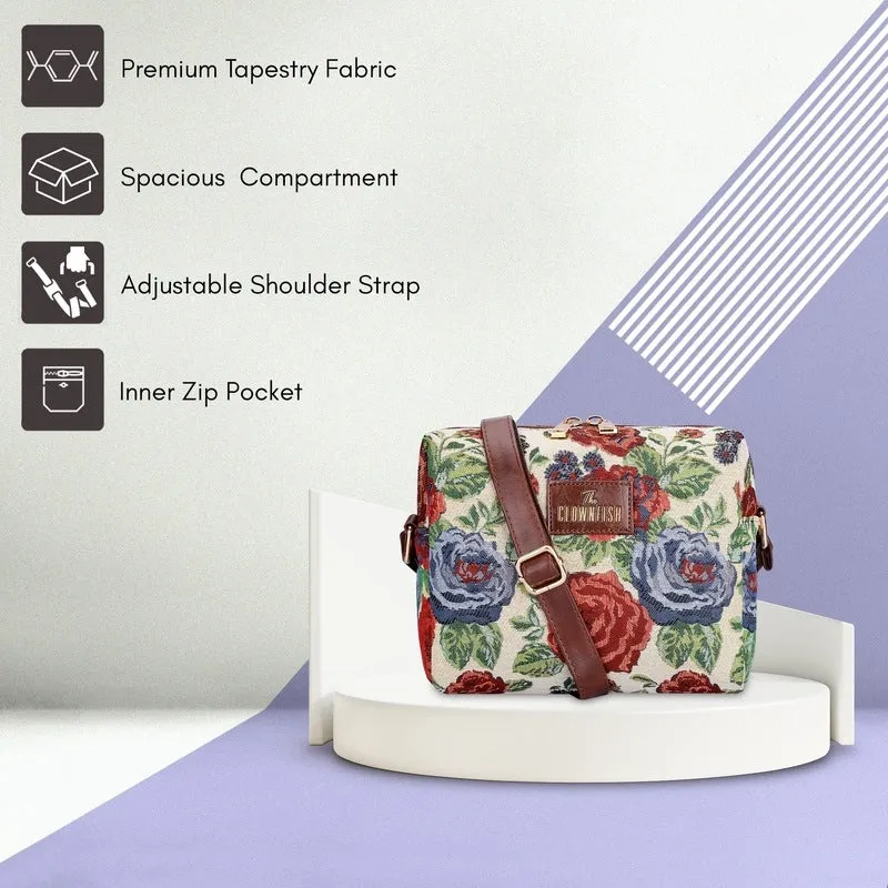Combo: Sling & Handbag with Adjustable Straps | 20.7L | Red-Floral