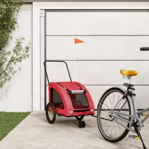 Comfort for Pets with Durable Bike Trailer, Design, and Outdoor Safety Features, Red Fabric and Iron Frame