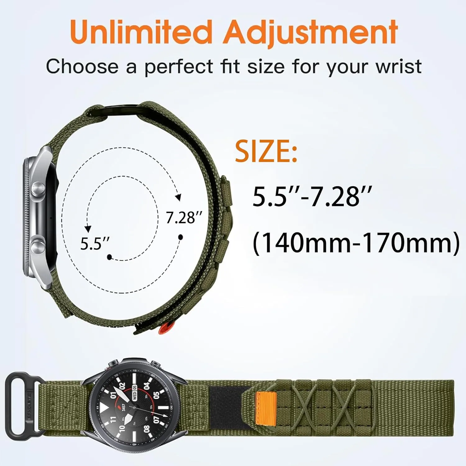 Compatible for Anyloop ALW10 Bands, 22mm Rugged Nylon Sports Strap with Woven Loop Design Compatible for Anyloop ALW10, VPSTAY Watch Ultra, Lovouse R68, HALOBOOM G104 Smartwatch