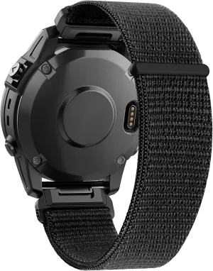 Compatible with Garmin Fenix 8 51mm/Fenix 7X/6X/6X Pro/5X/5X Plus, 26mm Nylon Velcro Quick Easy Fit Watch Band Breathable Adjustable Strap Replacement for Garmin Descent MK1/D2 Delta PX/D2 Charlie