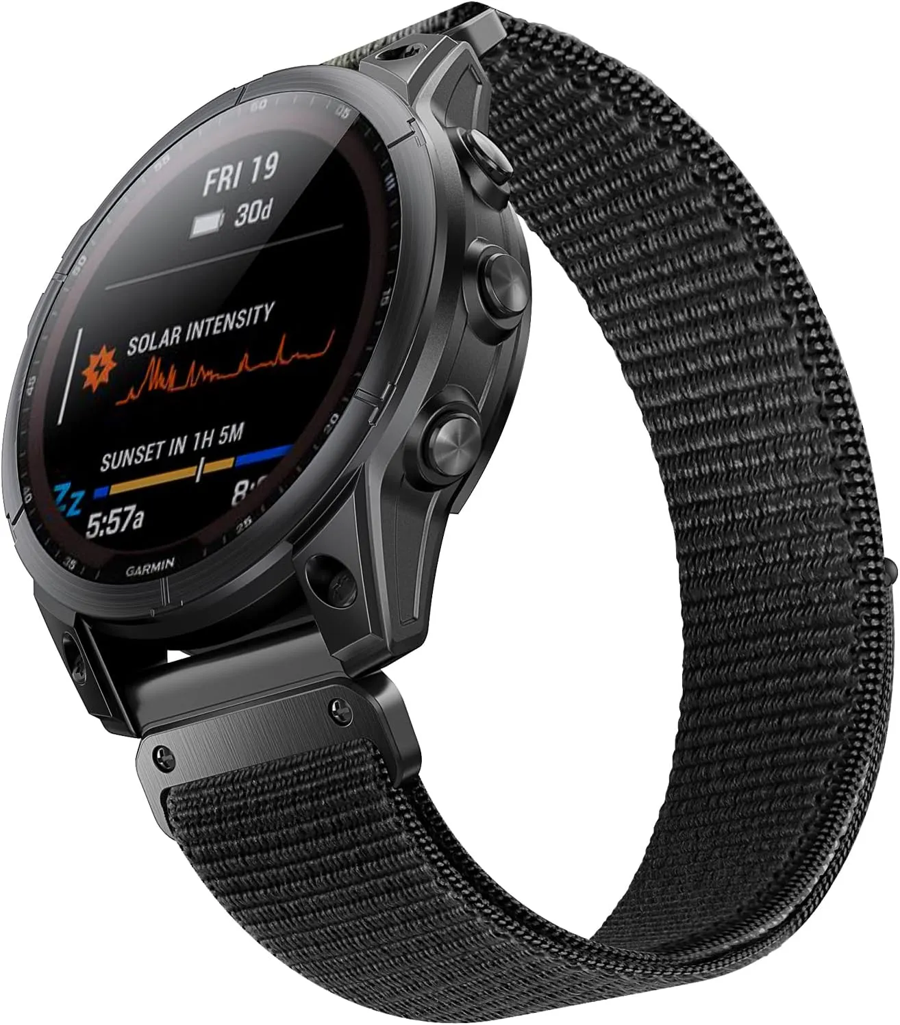 Compatible with Garmin Fenix 8 51mm/Fenix 7X/6X/6X Pro/5X/5X Plus, 26mm Nylon Velcro Quick Easy Fit Watch Band Breathable Adjustable Strap Replacement for Garmin Descent MK1/D2 Delta PX/D2 Charlie