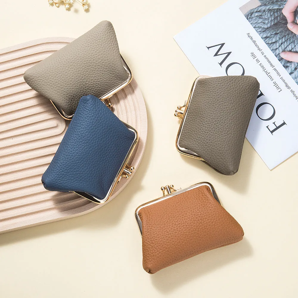 Cool Mini First Layer Cowhide Storage Coin Purses