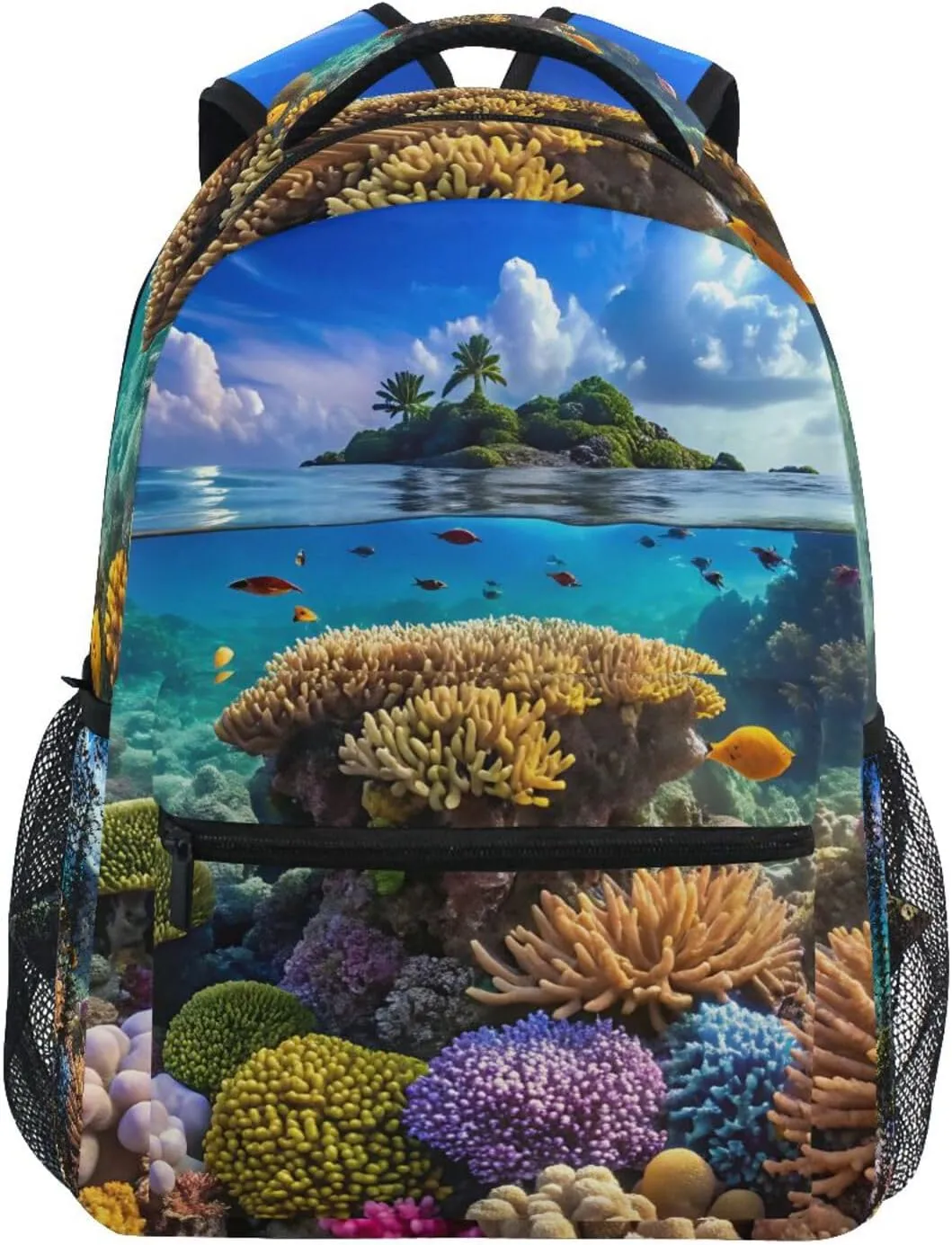 Coral Reef Landscape Backpack Daypack Shoulder Bag Book Bag Lightweight Back Pack 11.4 ×16 In