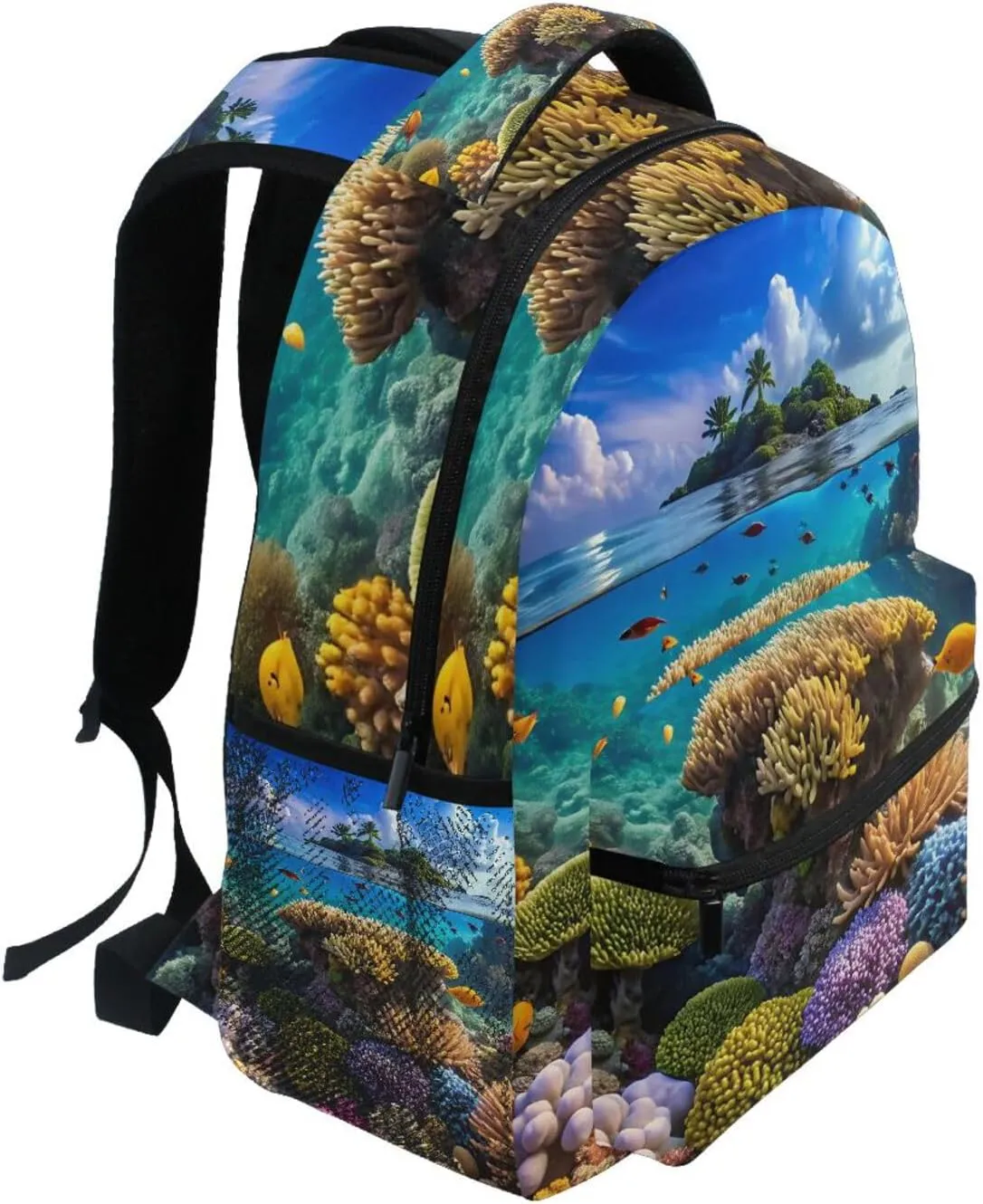 Coral Reef Landscape Backpack Daypack Shoulder Bag Book Bag Lightweight Back Pack 11.4 ×16 In