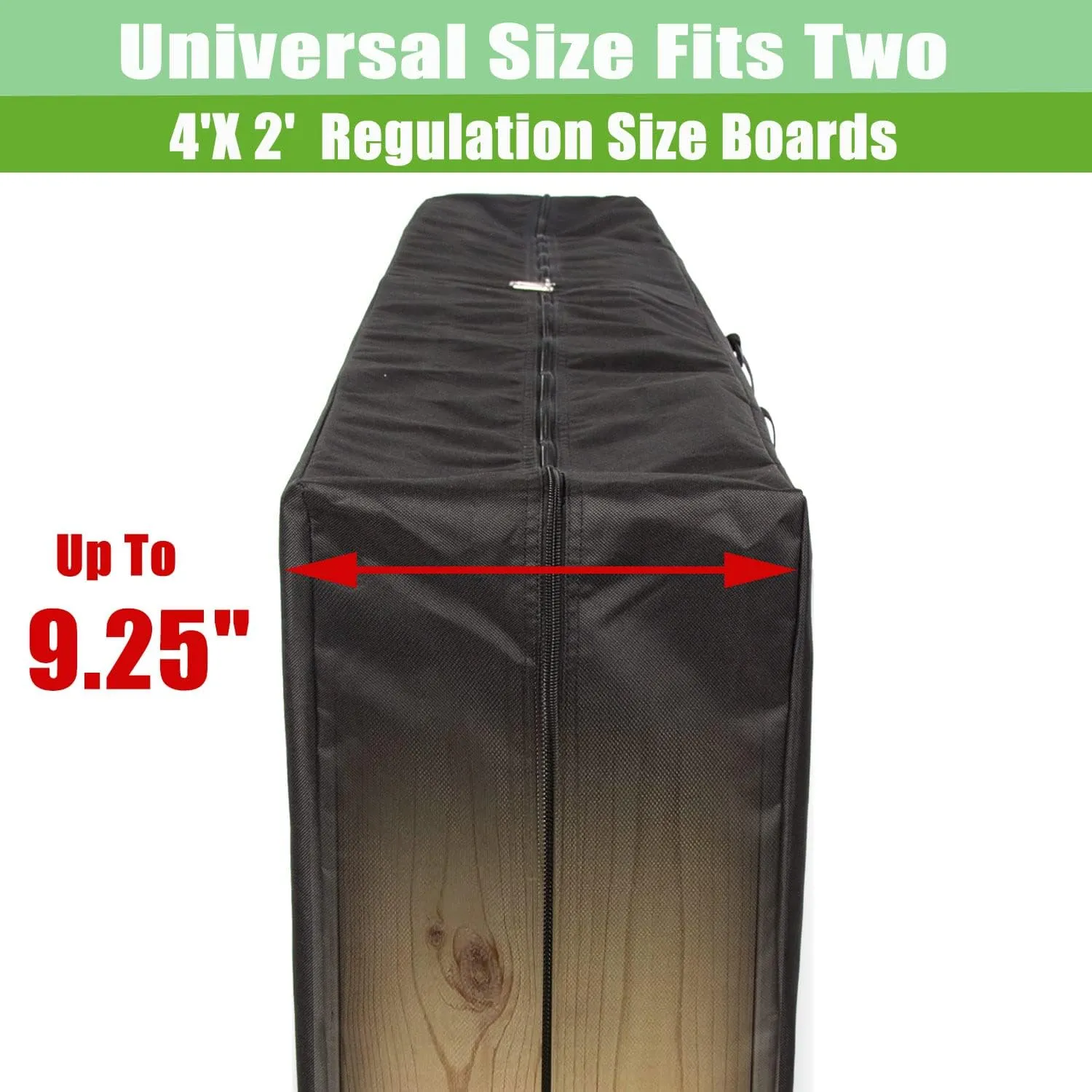 Cornhole Carrying Case for Cornhole Boards with Protective Padded Foam and Adjustable Shoulder Strap. (DK BLK, 4' x 2' Padded Cornhole carrying Case)