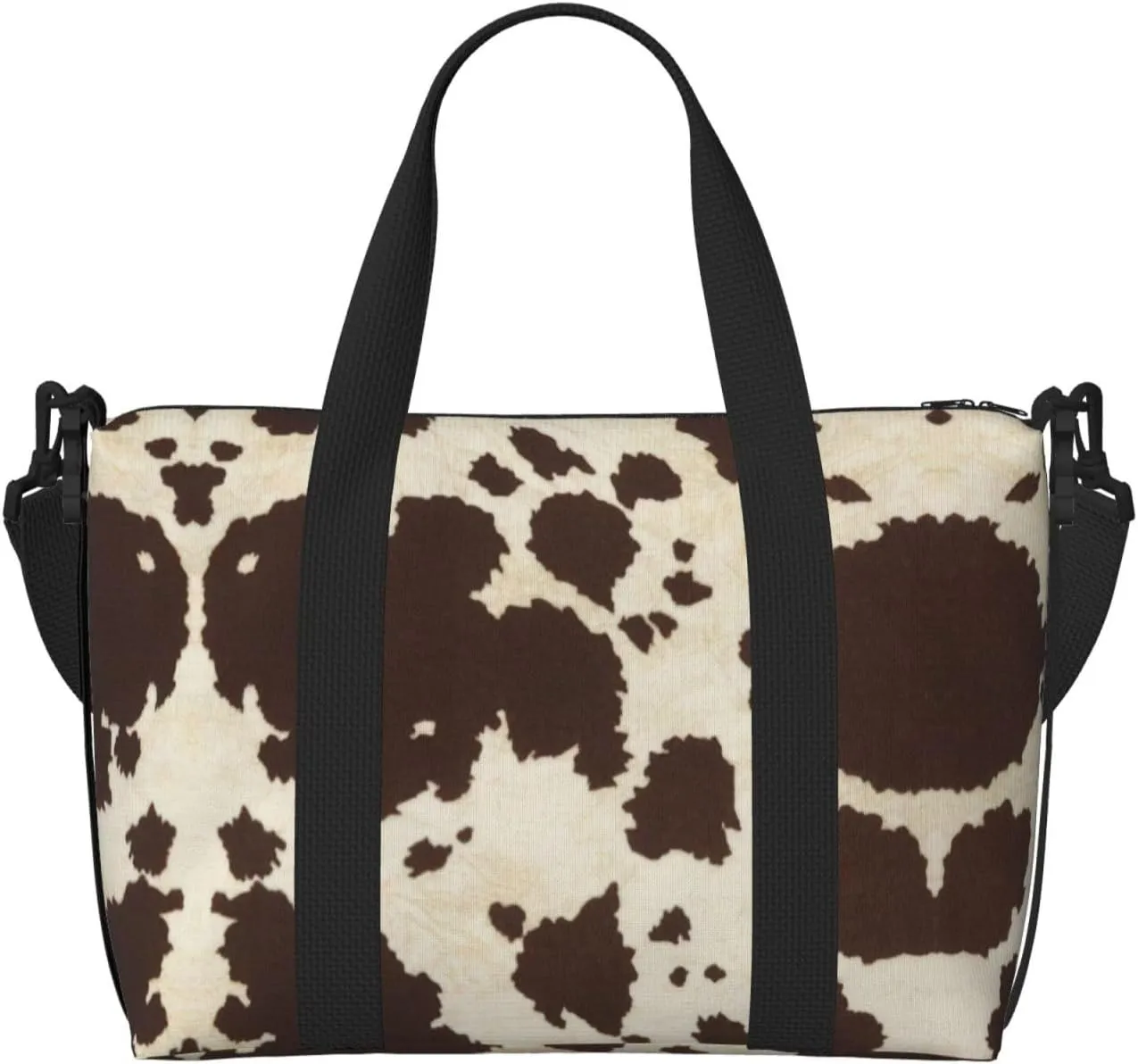 Cow Fur Print Print Portable Travel Duffel Bag,Ideal For Business And Private Travel