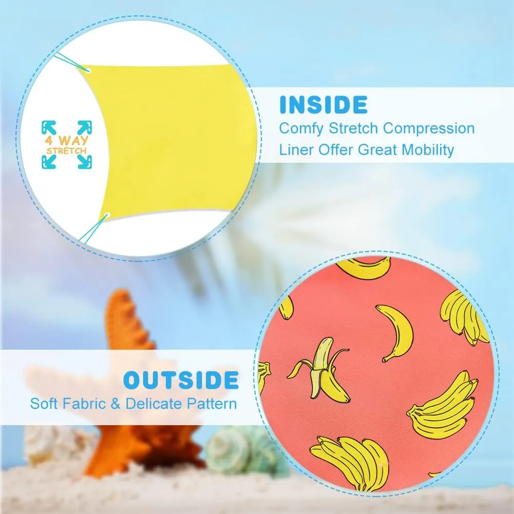 Cozople Boys Swim Trunks Compression Liner Swim Shorts Quick Dry Bathing Suit with Boxer Brief Swimwear 2-20T