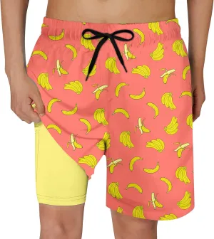 Cozople Boys Swim Trunks Compression Liner Swim Shorts Quick Dry Bathing Suit with Boxer Brief Swimwear 2-20T