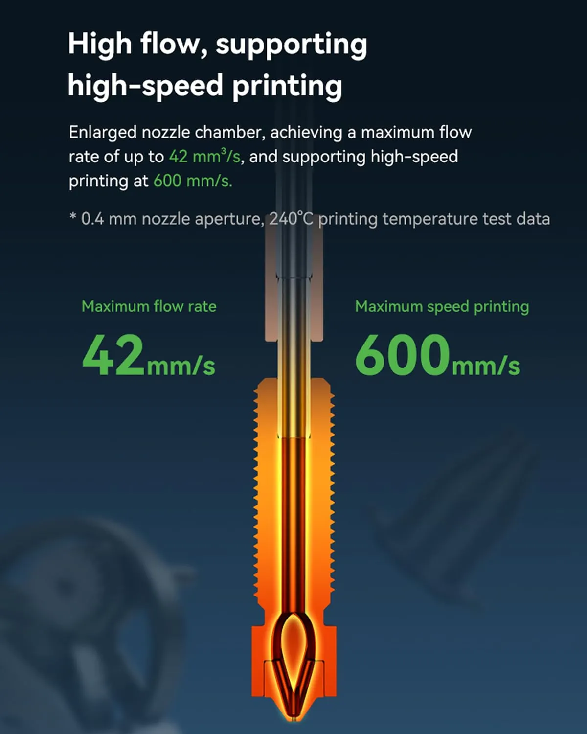 Creality Official E3D Obxidian™ High Flow Nozzle, Support Maximum Flow Rate of 42mm³/s by Multi-Channel Design, Integrated Design Quick-Swap Nozzle for K1C, Ender 3 V3, Ender 3 V3 Plus, K1 Max, K1