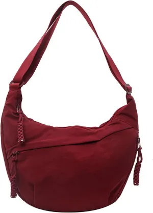 Crescent Shoulder Bag Nylon Crossbody Bag for Women Men Sling Bag Purse Hobo Bag Slouchy Dumpling Bag