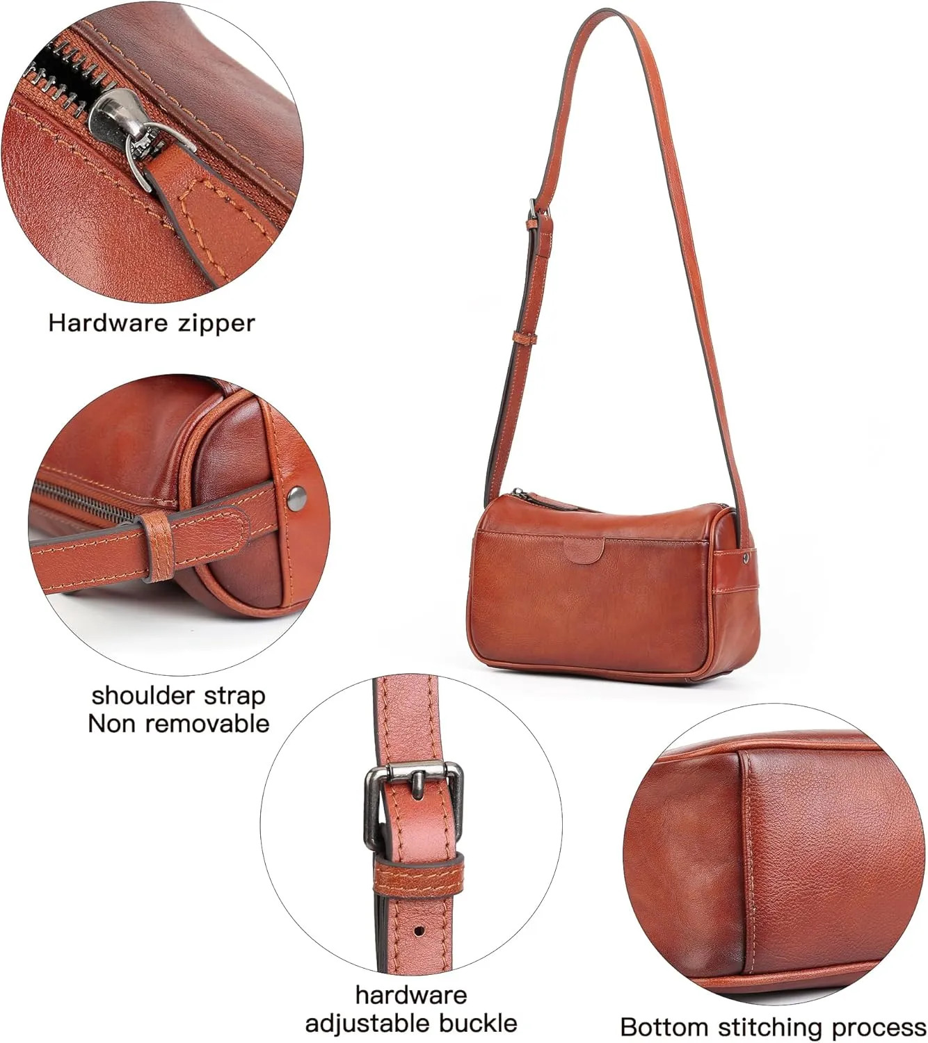 Crossbody Bags for Women Genuine Leather Crossbody Purse Shoulder Bag Small Handbags Purses Daily Essentials Pouch